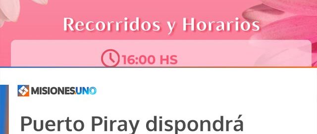 Puerto Piray dispondrá transporte para el evento por el Día de la Mujer en la Plaza de los Niños