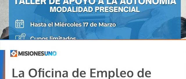 La Oficina de Empleo de Puerto Piray difunde los cursos de capacitación disponibles