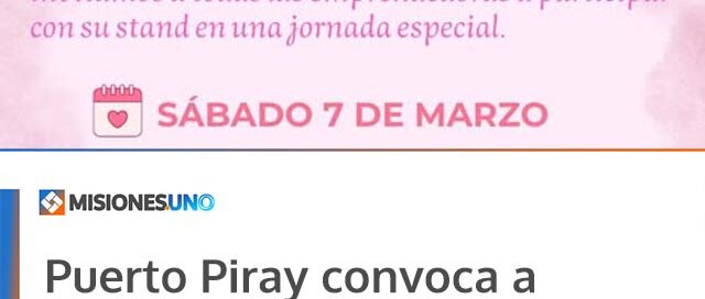 Puerto Piray convoca a emprendedoras para una jornada especial por el Día de la Mujer